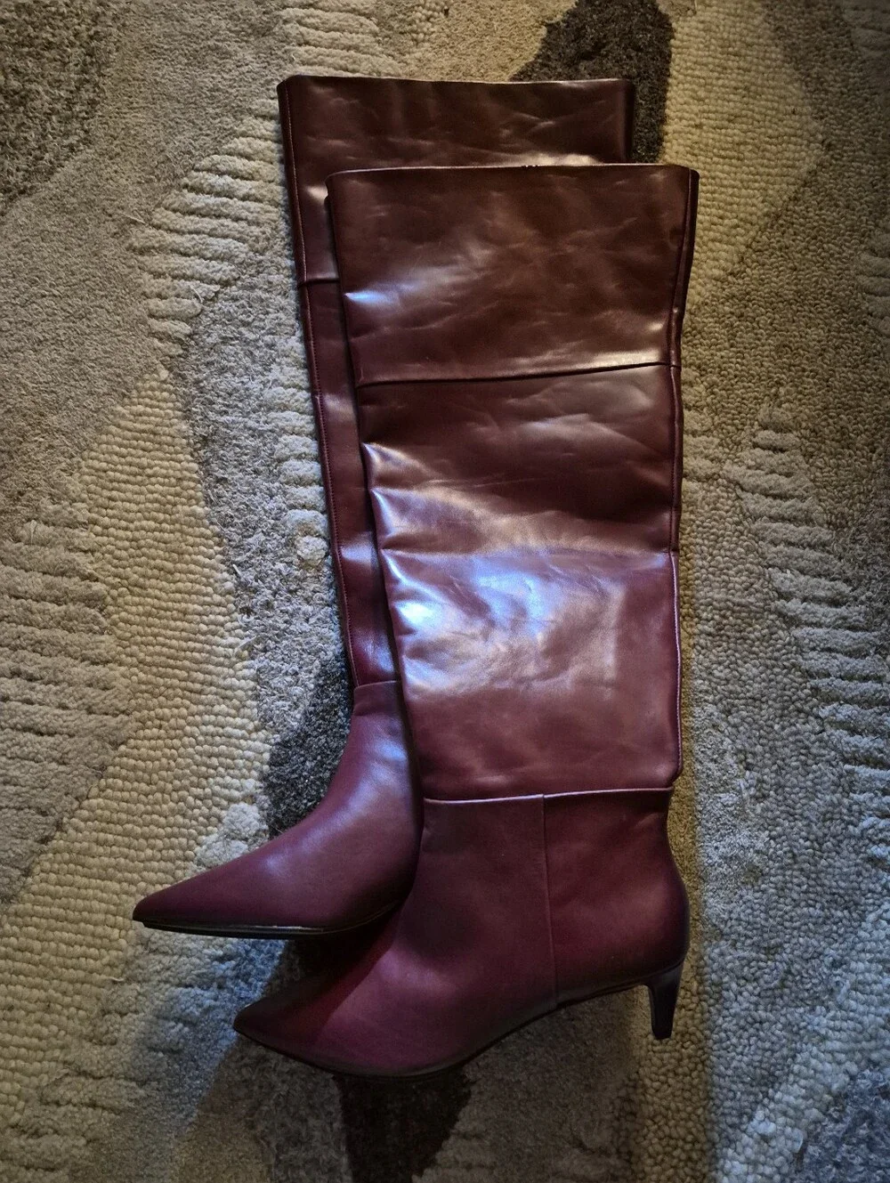 New Unboxed Vince Camuto Knee-High Genuine Leather Thigh High Boot in Chianti 7W